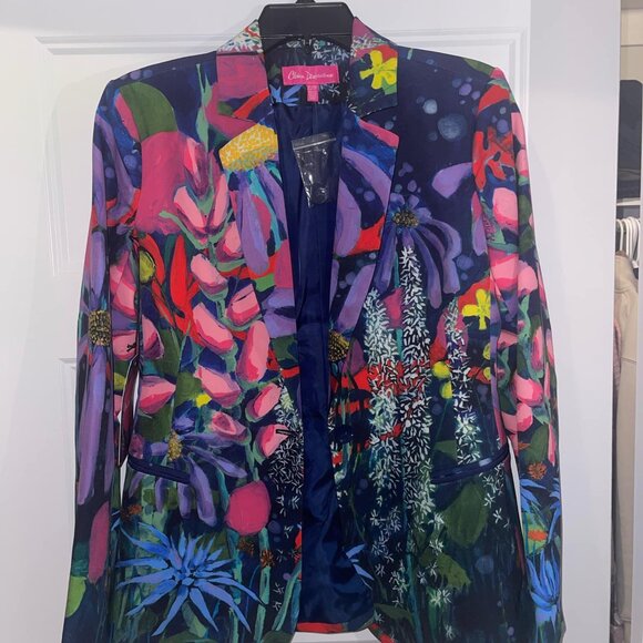 Abstract Blazer cool purple flowers - Picture 2 of 5